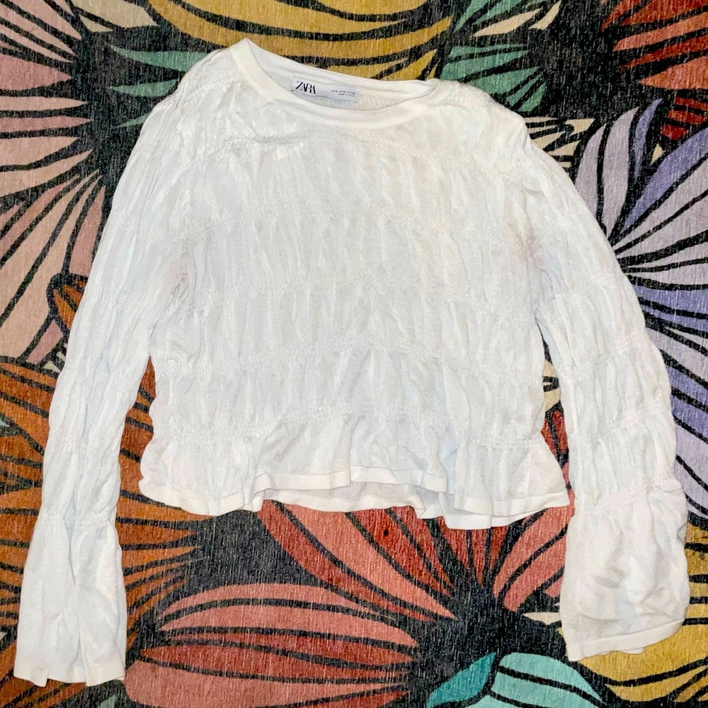 Zara White Sheer Blouse